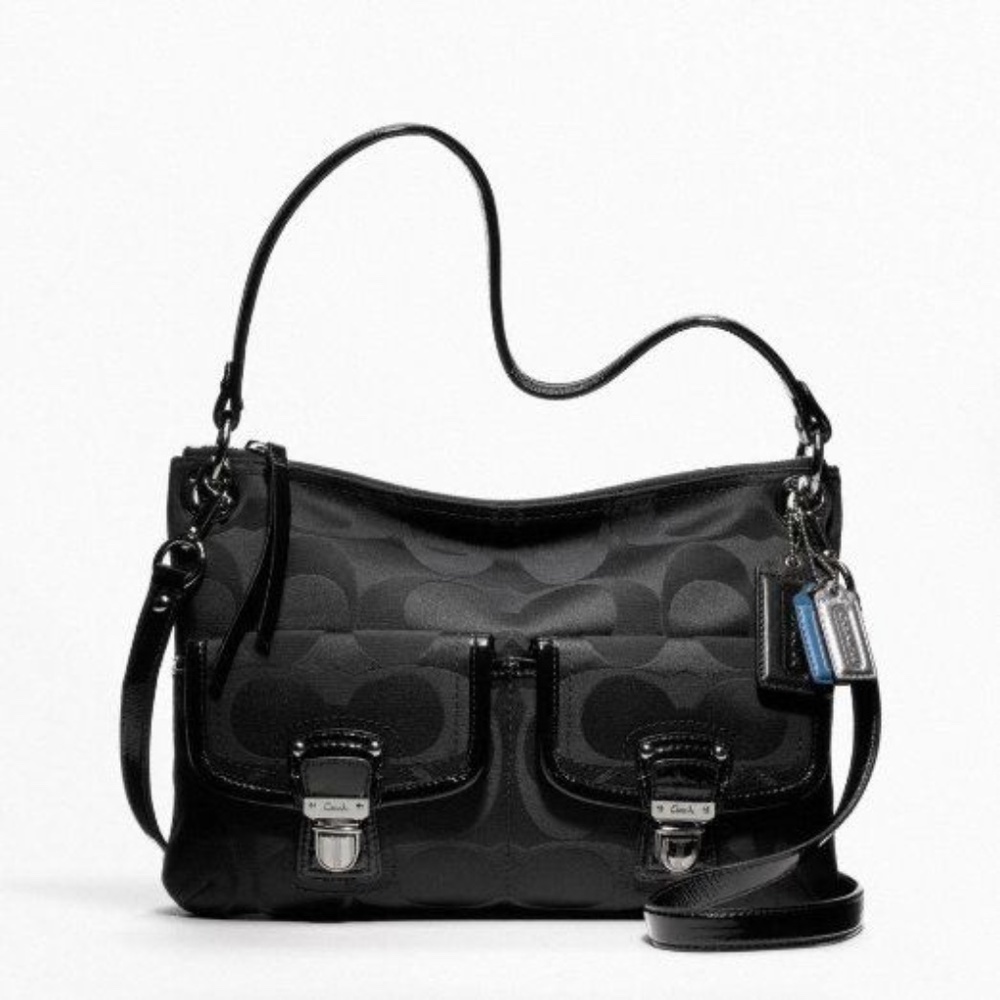 Coach Poppy Signature Hippie Crossbody Bag | black